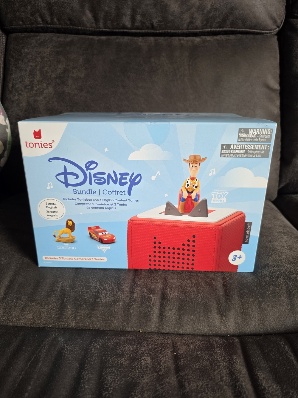 Brand New Tonies Disney Bundle Red Toniebox with Toy Story & Lion King & Cars